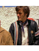 Johnny Knoxville Biker Striped Leather Jacket