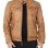 Johnson Quilted Distressed Camel Leather Jacket Mens