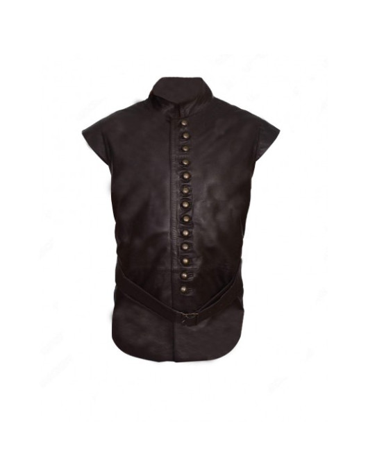 Joshua Sasse Galavant Brown Leather Vest