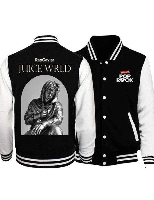 Juice Wrld Black & White Varsity Jacket