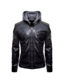 Justice League Gotham Outlaw Batman Leather Jacket / Hood