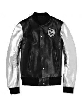 Justin Bieber Black And Silver Varsity Jacket