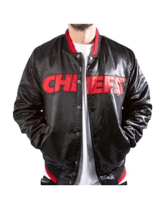 Kansas City Chiefs Black Satin Jacket