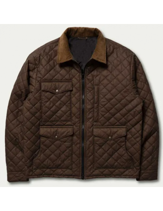 Kevin Costner Yellowstone Season 04 Brown Quilted Jacket