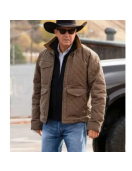 Kevin Costner Yellowstone Season 04 Brown Quilted Jacket