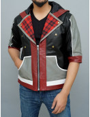 Kingdom Hearts Sora Cosplay Costume Hooded Leather Jacket