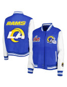 LA Rams Mash Up Royal and White Varsity Jacket