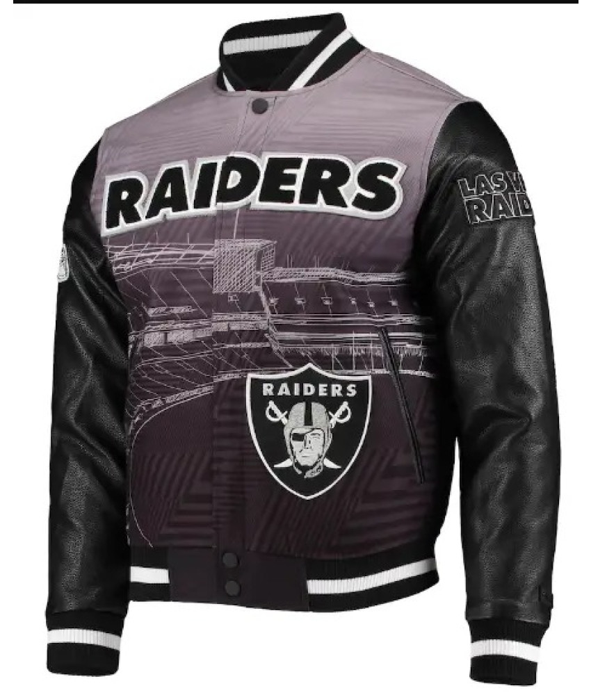 oakland raiders leather jacket