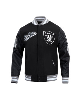 Las Vegas Raiders Script Tail Classic Rib Varsity Jacket