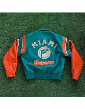 Leather Alix Earle Miami Dolphins Leather Jacket