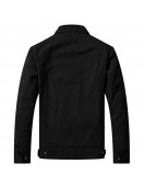 Lewis Black Casual Military Jacket For Men's