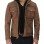 Light Brown Six Pocket Distressed Leather Jacket