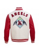 Los Angeles Angels Retro Classic Red And Off White Wool Varsity Jacket