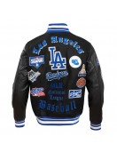 Los Angeles Dodgers Old English Black Wool Varsity Jacket