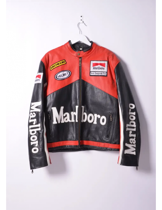 Retro Racing Black Leather Jacket Retro Racing Black Leather Jacket