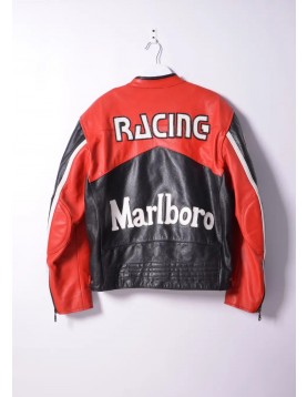 Retro Racing Black Leather Jacket