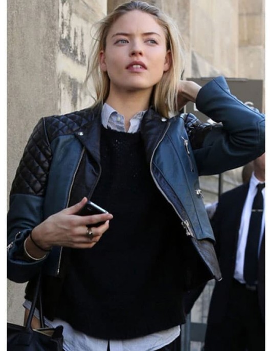 Martha Hunt Fashion Model Street Style Leather Jacket
