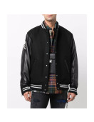 Mastermind Japan Logo-Embroidery Black Varsity Jacket
