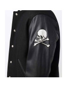 Mastermind Japan Logo-Embroidery Black Varsity Jacket