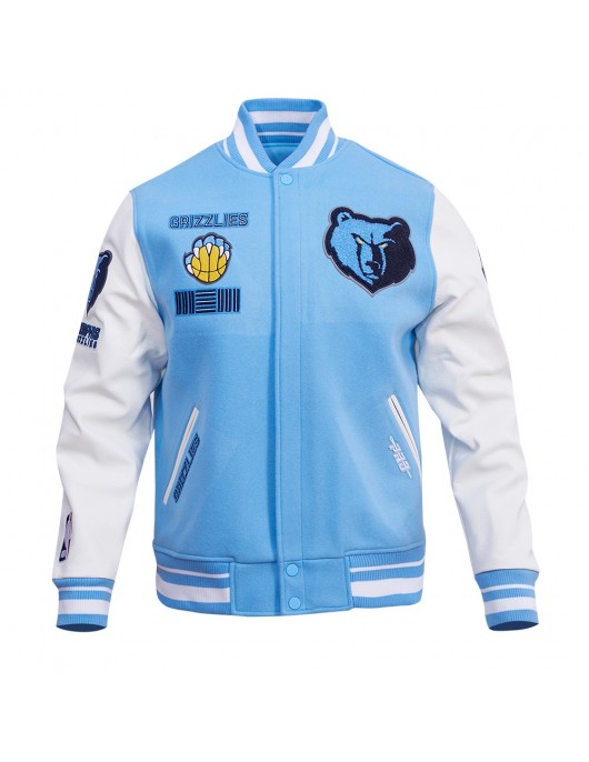 Memphis Grizzlies Retro Classic Rib Blue Varsity Jacket