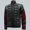 Men Black Military Leather Jacket Men Black Military Leather Jacket