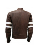 Men Distressed Vintage Leather Motorcycle Jacket