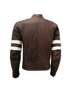 Men Distressed Vintage Leather Motorcycle Jacket