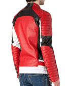 Men Fashion Bikers Red Leather Jacket