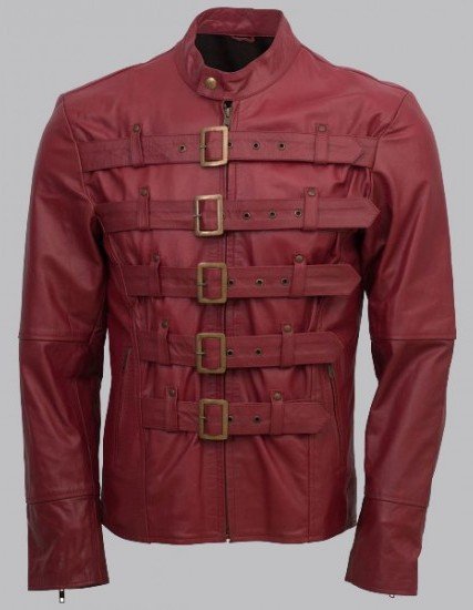 Men Maroon Belted Fashion Leather Jacket Men Maroon Belted Fashion Leather Jacket
