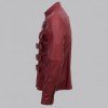Men Maroon Belted Fashion Leather Jacket Men Maroon Belted Fashion Leather Jacket