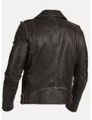 Men Real Leather Black Vintage Biker Jacket