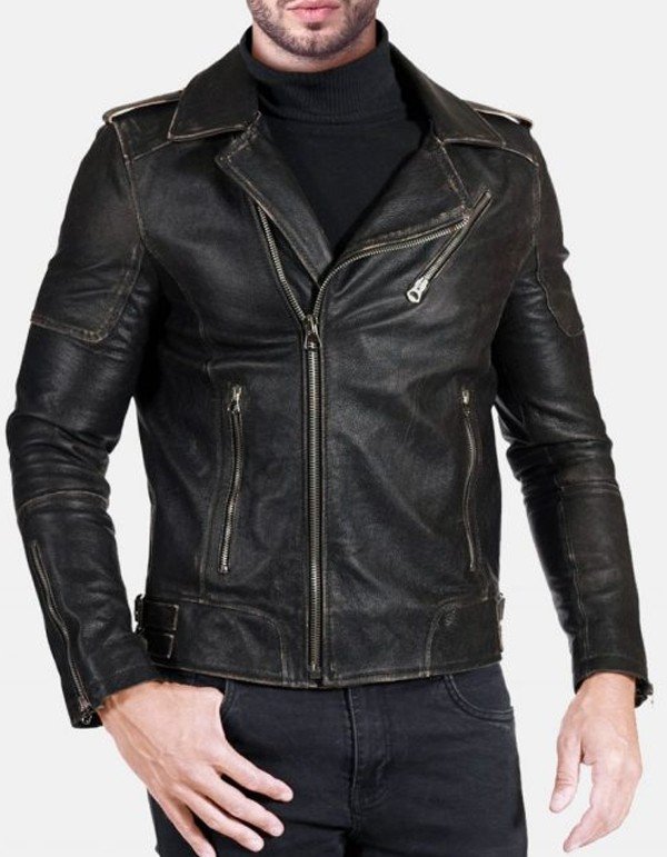 Men Real Leather Black Vintage Biker Jacket Men Real Leather Black Vintage Biker Jacket