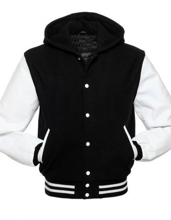 Men Varsity Hooded Jacket