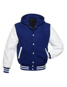 Men Varsity Hooded Jacket