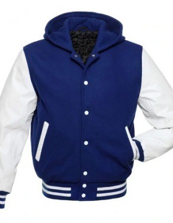 Men Varsity Hooded Jacket