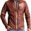 Men Vintage Style Biker Distressed Brown Jacket