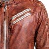 Men Vintage Style Biker Distressed Brown Jacket Men Vintage Style Biker Distressed Brown Jacket