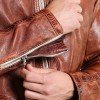 Men Vintage Style Biker Distressed Brown Jacket Men Vintage Style Biker Distressed Brown Jacket