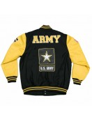 Men's American Flag Hooah Army Varsity Jacket