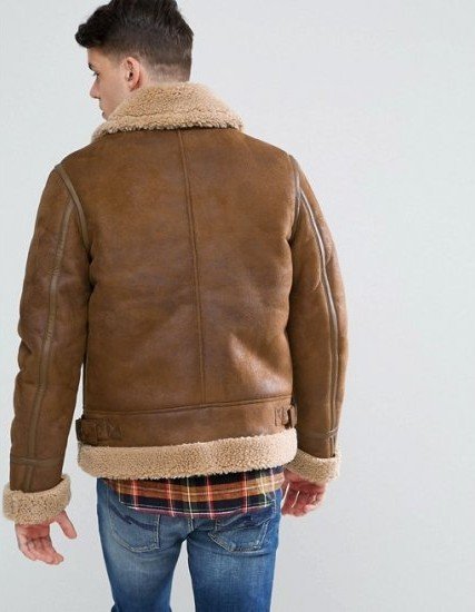 Men's Aviator Brown Leather Jacket With Faux Shearling Men's Aviator Brown Leather Jacket With Faux Shearling