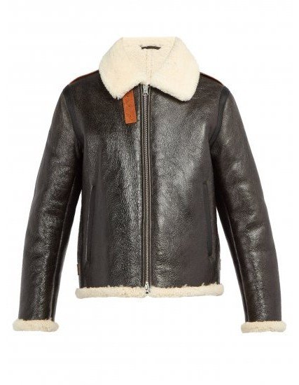 Men's Aviator Faux Shearling Black Leather Jacket Men's Aviator Faux Shearling Black Leather Jacket
