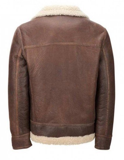 Men's Aviator Faux Shearling Brown Leather Jacket Men's Aviator Faux Shearling Brown Leather Jacket