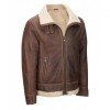 Men's Aviator Faux Shearling Brown Leather Jacket Men's Aviator Faux Shearling Brown Leather Jacket