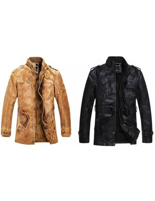Men's Aviator Hunter Style Leather Jacket