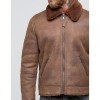 Men's B3 Faux Shearling Brown Leather Jacket Men's B3 Faux Shearling Brown Leather Jacket