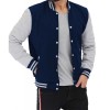 Men's Baseball Style Grey and Blue Varsity Jacket