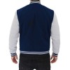 Men's Baseball Style Grey and Blue Varsity Jacket