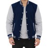 Men's Baseball Style Grey and Blue Varsity Jacket