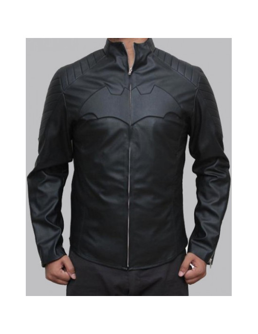 Men's Batman Black Logo Leather Jacket