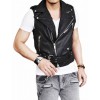 Men's Belted Asymmetrical Zipper Leather Vest Men's Belted Asymmetrical Zipper Leather Vest